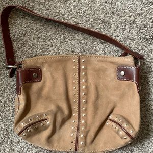 Vintage Michael Kors Astor Studded Hobo Bag, tan suede
